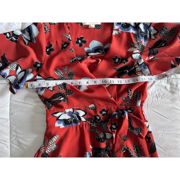 Monteau Los Angeles Womens Small Dress Red Floral Ruffled Tiered Flowy Maxi EUC - Picture 5 of 10